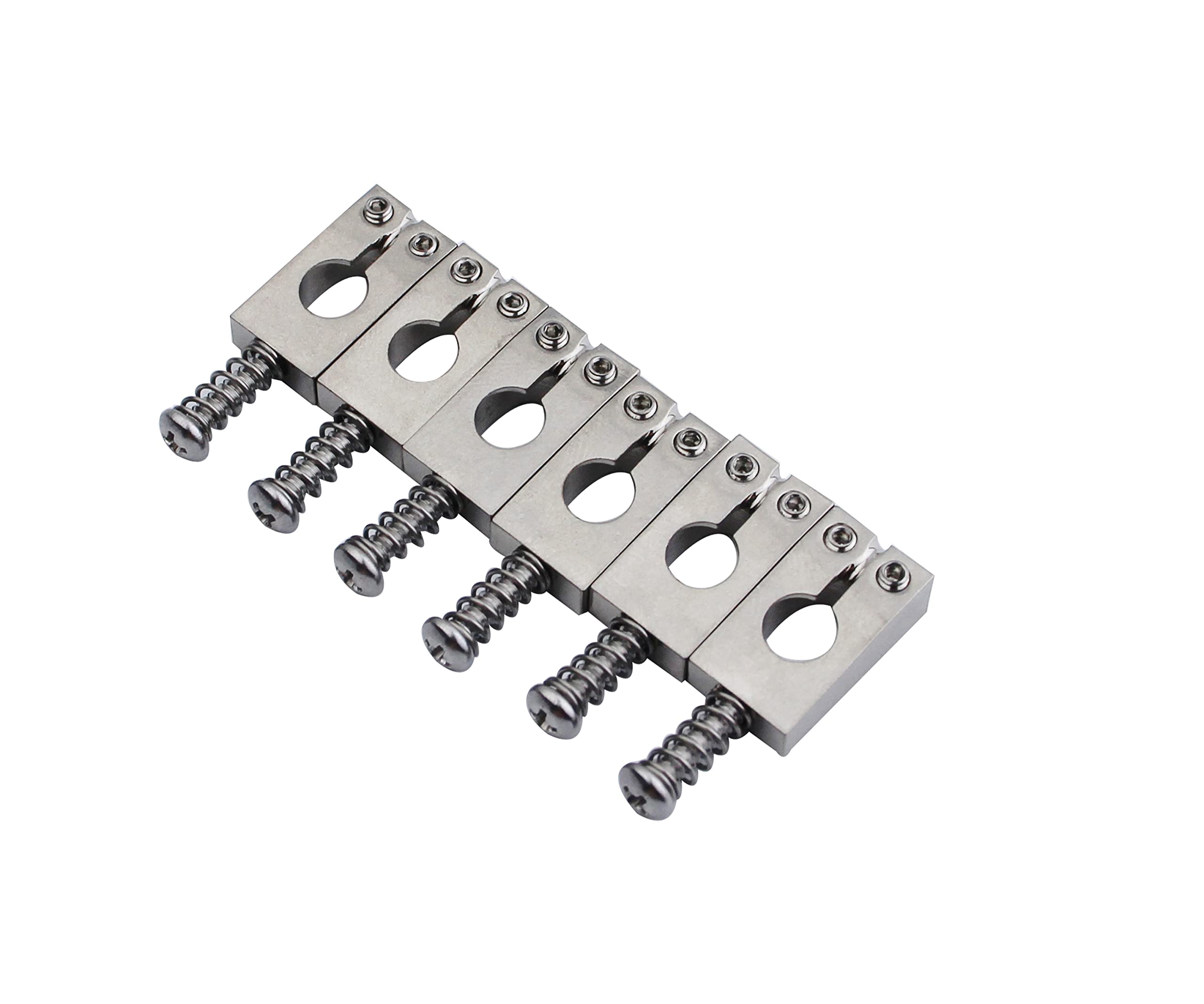 Guyker 10.5mm Guitar Bridge Saddles - Brass Guitar Tremolo Bridge Saddles Electric Guitar (chrome, 6 Piece) - Image 4