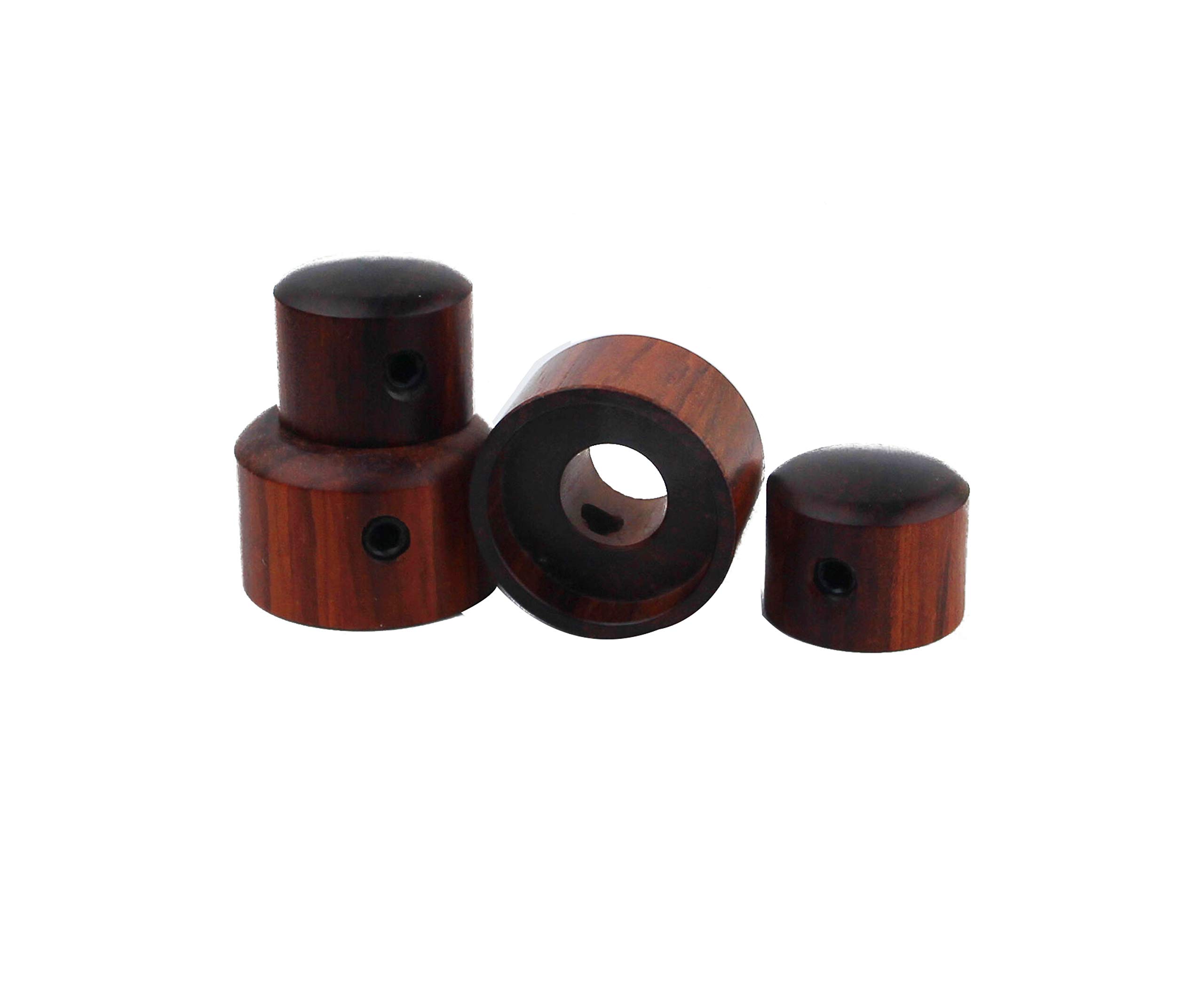 guyker 2Pcs Red Sandalwood Concentric Stacked Knobs, Dual Dome Control Knobs, High Grade Dome Volume Tone Knob Replacement for Electric Guitar or Precision Bass - Image 2