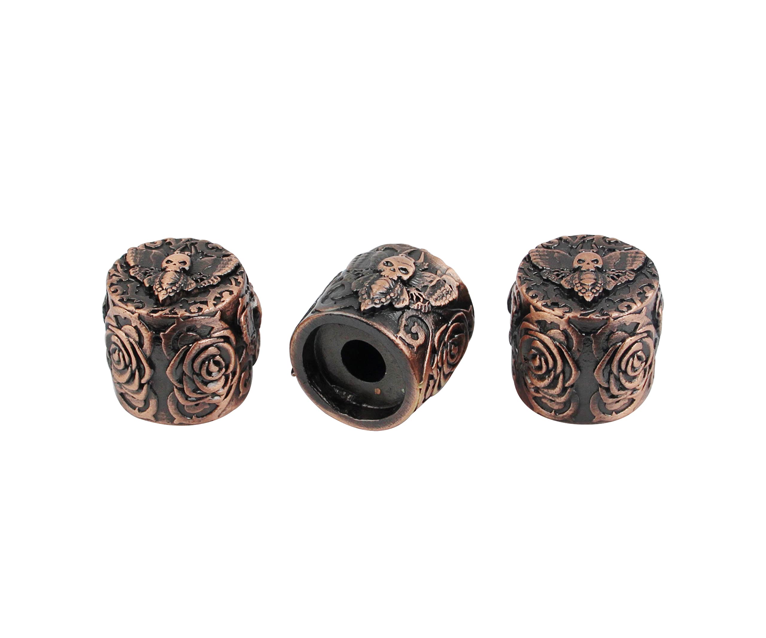 Guyker 3Pcs Guitar Bass Control Knobs 6mm Diameter Shaft Pots - Brass Hole Honeybee Top Rose Surface Tone Volume Tuning Potentiometer Knob Replacement Part for Electric Guitar Bass (Antique Bronze) - Image 2