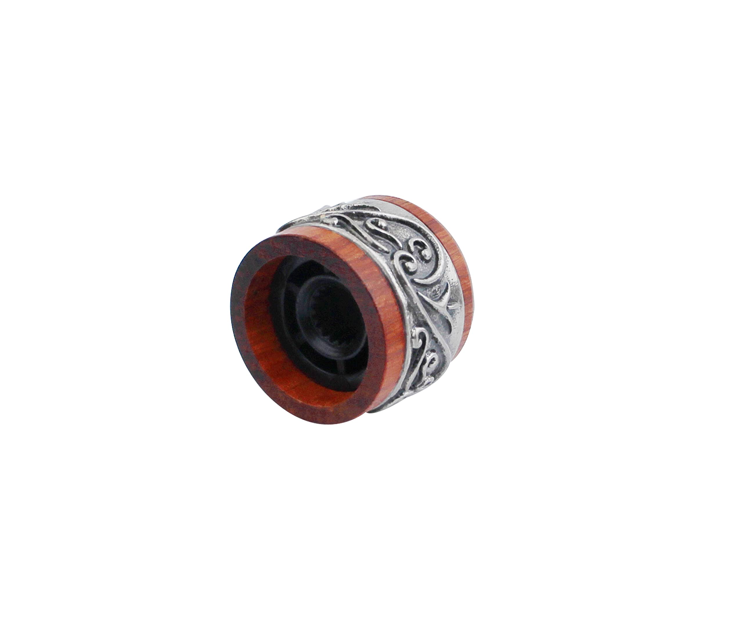 Guyker 3Pcs Red Sandalwood Potentiometer Control Knobs Dia. 6mm (0.24") Shaft Pots - Long Grass Flower Around Dome Speed Tone Volume Knob Guitar Bass - Antique Silver - Image 2