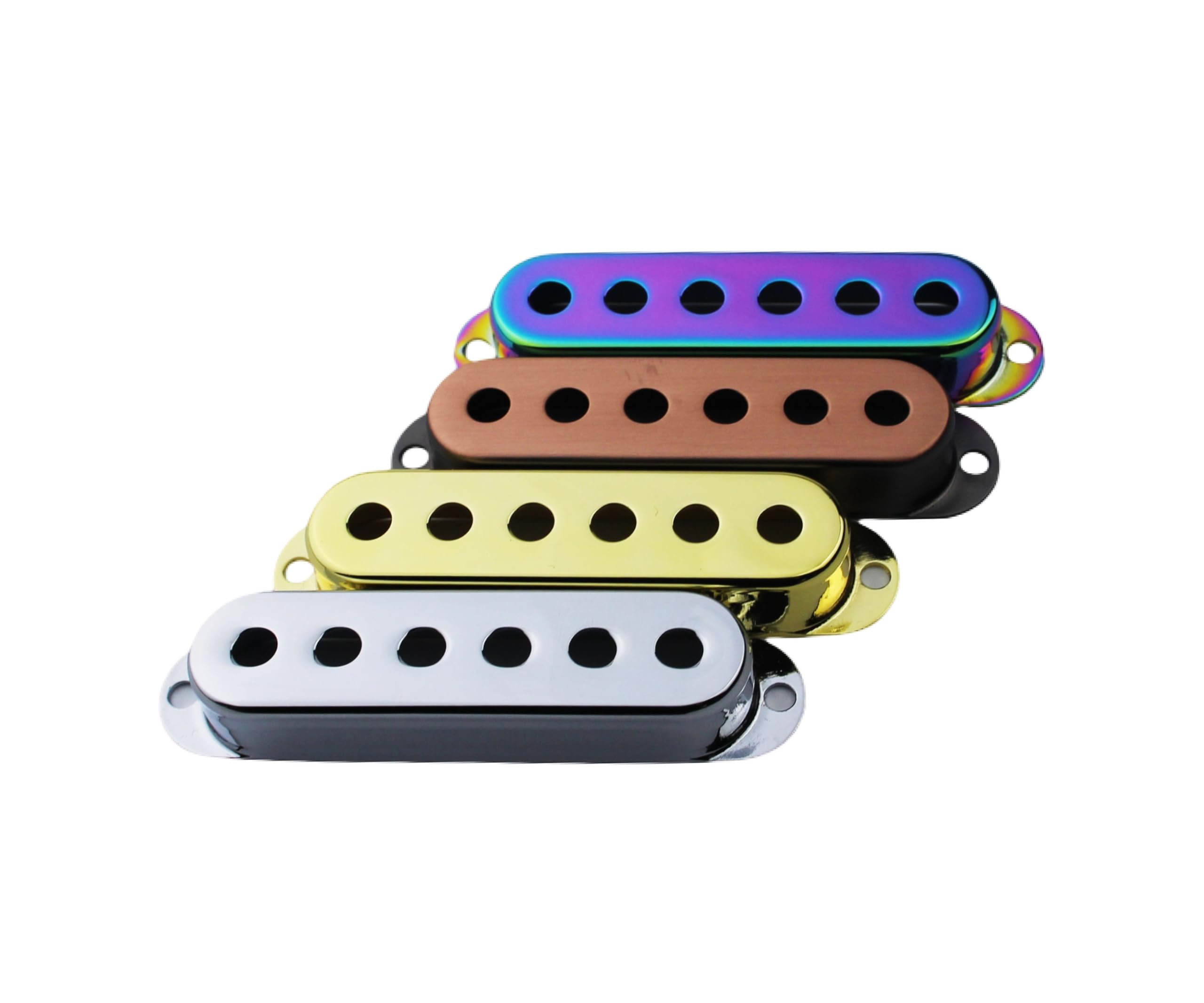 Guyker 3Pcs Single Coil Guitar Pickup Covers (52mm Pole Spacing), Copper Pickup Mounting Ring Set Guitar Accessories Replacement Part, (PS001, Chrome) - Image 4