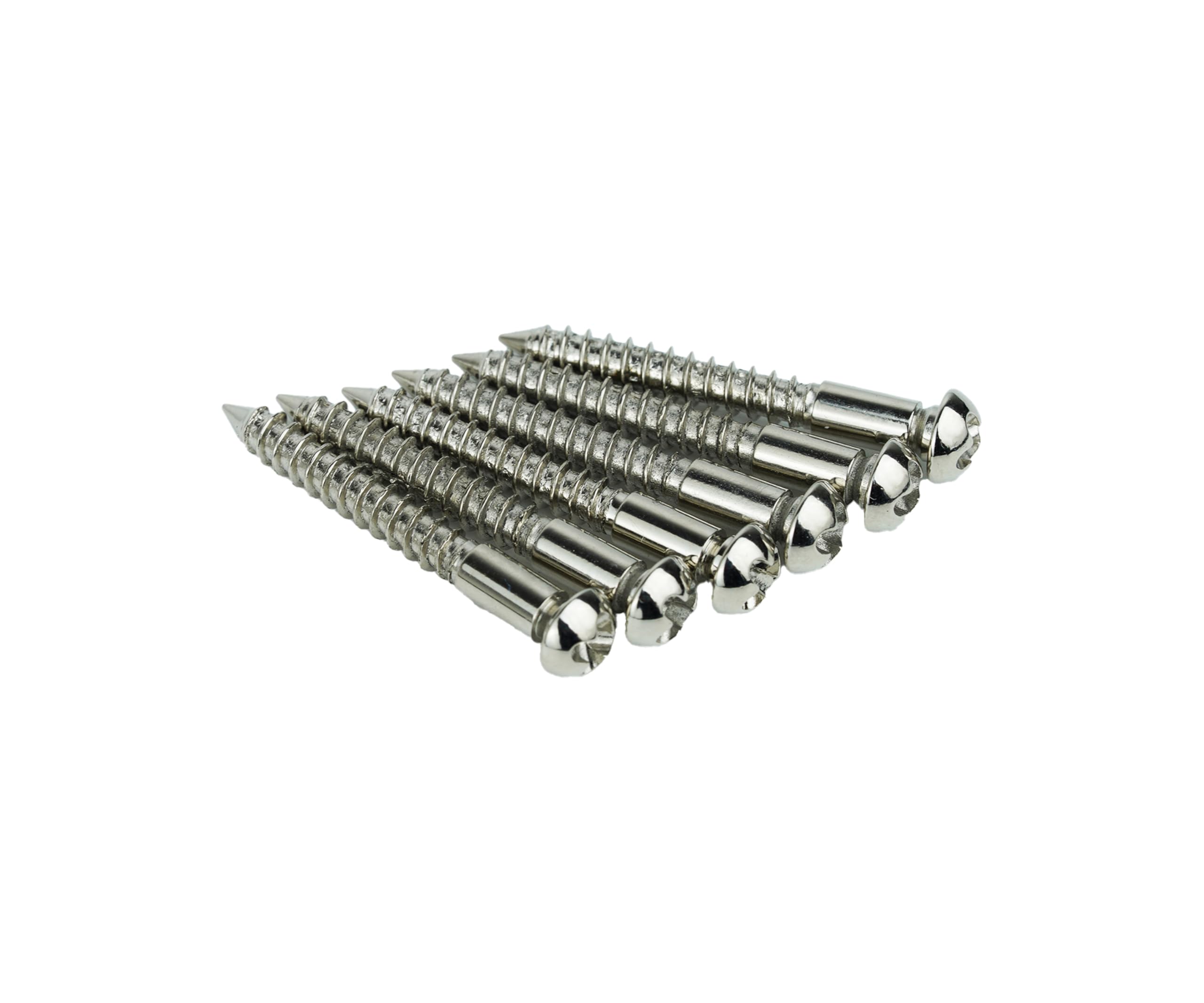 Guyker 6-Pack Stainless Steel Guitar Tremolo Bridge Saddles Mounting Screws with Notched Replacement Accessories Electric Guitar Size 30x6x3.5mm, WR002 Nickel - Image 2