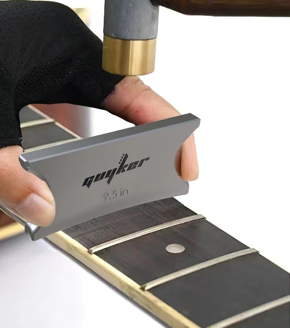Guyker 8Pcs Flat, 7.25, 9.5, 10, 12, 14, 16, 20 Radius Guitar Fret Press Inserts, 304 Stainless Steel Handheld Fingerboard Radian Fret Insert Luthier Tool for Acoustic Electric Guitar Bass - Image 4
