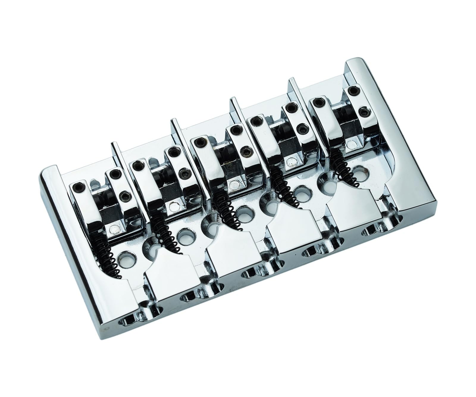 Guyker Bass Bridge String Spacing 18mm, Zinc Alloy 5 String A Style Bridge (GB507, Chrome) - Image 4