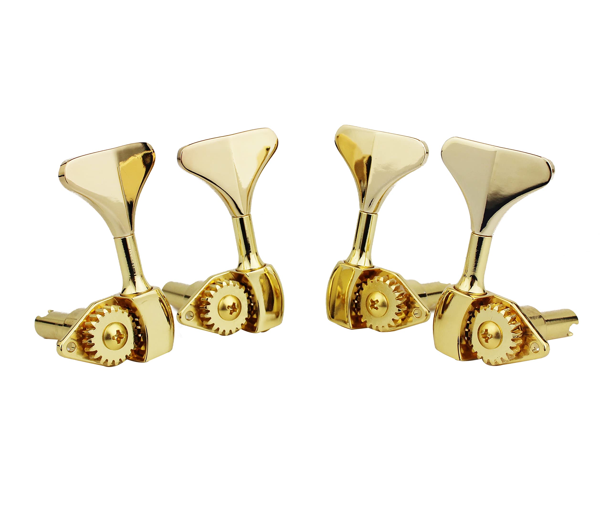 Guyker Bass Machine Head (2R + 2L) - 1:20 Ratio Open Gear Tuners Tuning Key Pegs Replacement for Electric Jazz Guitar Bass or Precision Instruments - golden - Image 3