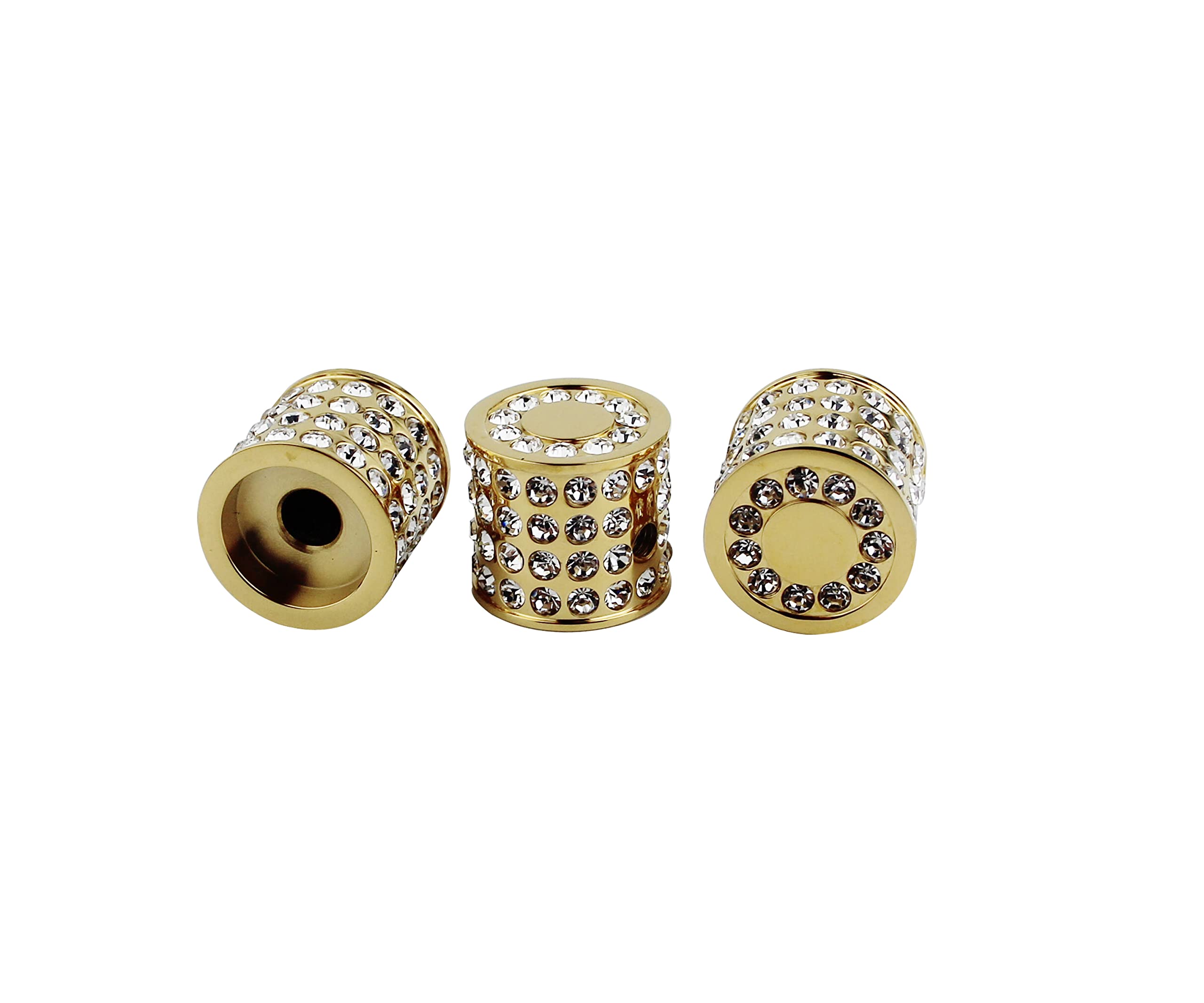 Guyker Diamond Style Guitar Bass Potentiometer Control Knobs with 6mm Dia. Shaft Pots - Stainless Steel Dome Speed Tone Volume Knob Replacement for Electric Guitar or Precision Bass - Gold, CKB014 - Image 3