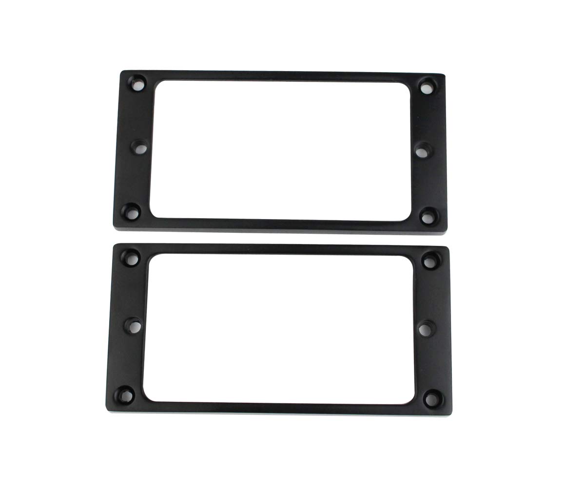 Guyker Flat Metal Humbucker Pickup Mounting Ring Set - Bridge Neck Pickups Cover Frame Replacement Part for Electric Guitar or Precision Bass(2PCS, Black) - Image 3