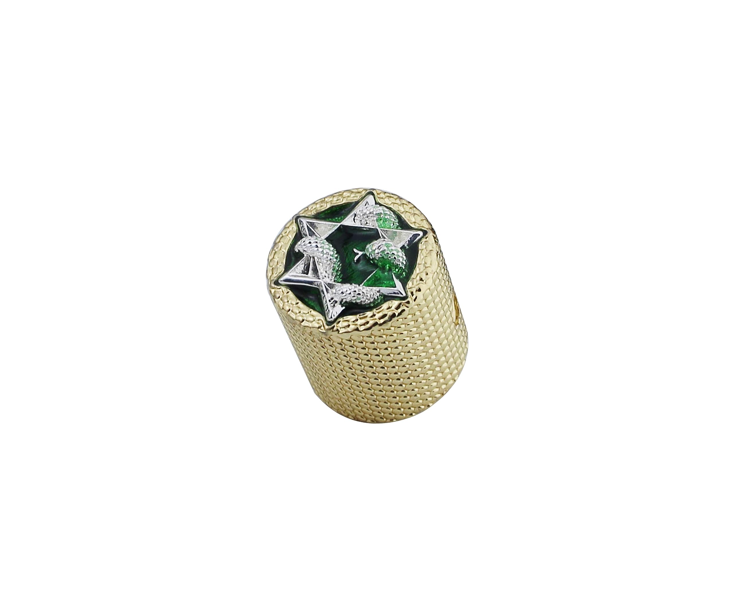 Guyker Guitar Bass Potentiometer Control Knobs with 6mm Dia. Shaft Pots - 3PCS Zinc alloy Speed Tone Volume Knob Replacement Part, (Chrome Green Snake Top, Gold body) - Image 3
