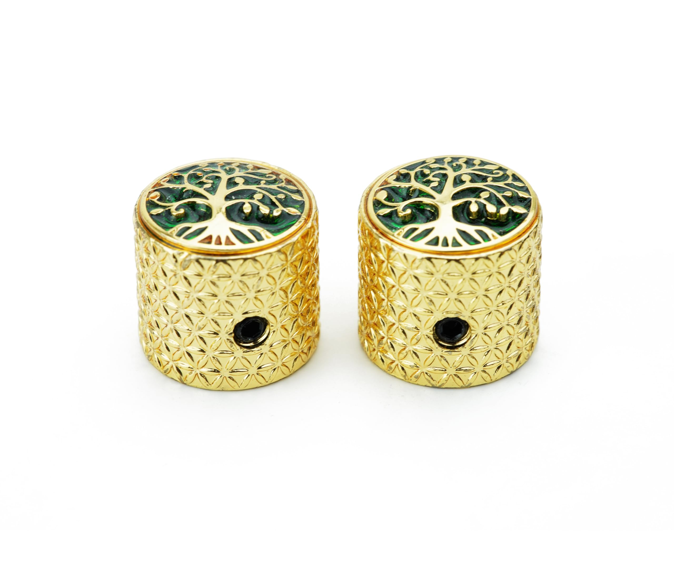 Guyker Guitar Bass Potentiometer Control Knobs with 6mm Dia. Shaft Pots - 3PCS Zinc Alloy Dome Speed Tone Volume Switch Knob with Tree Of Life Surface for Electric Guitar Bass, CKB026 Gold - Image 2
