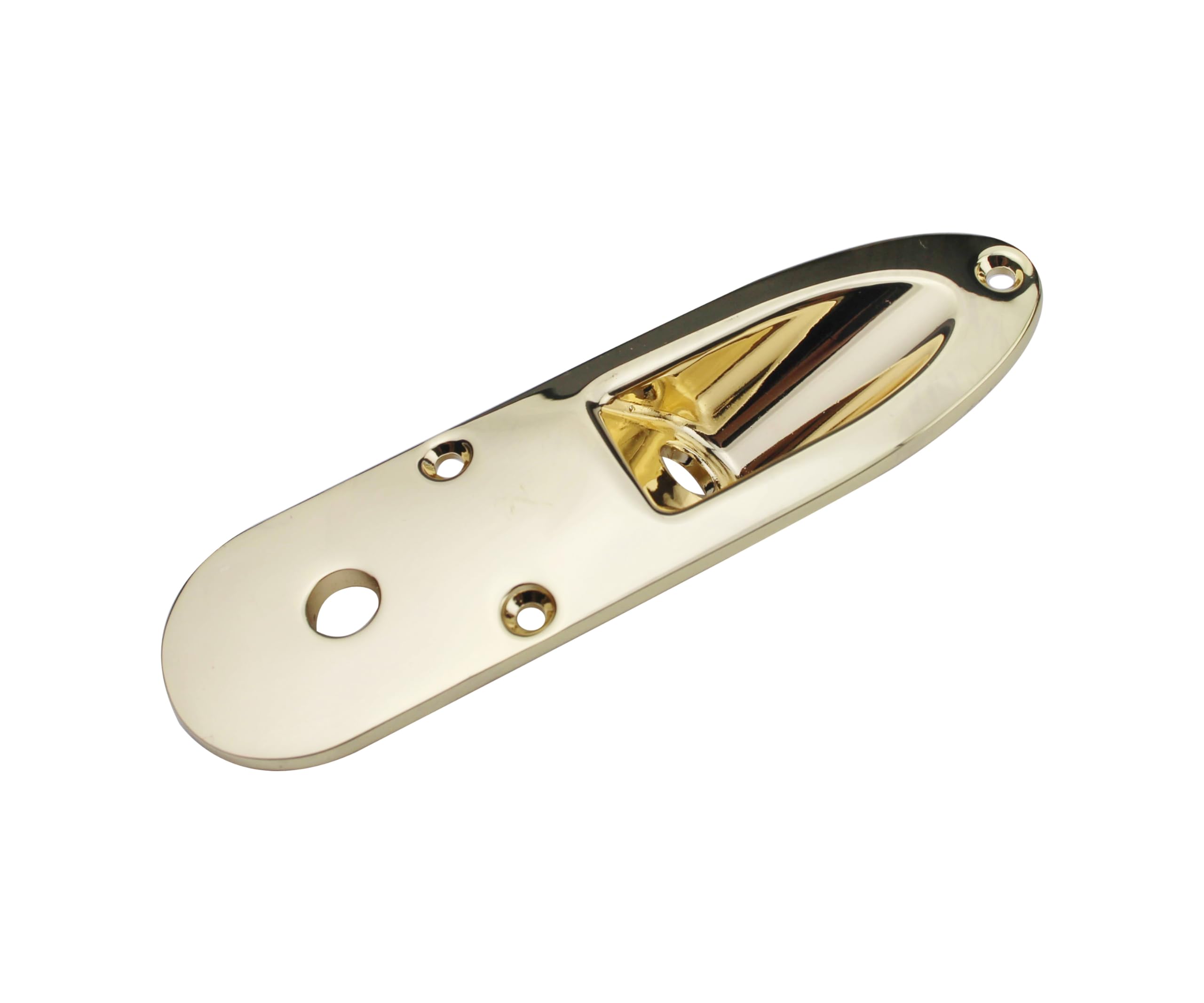 Guyker Guitar Input Jack Plate, Metal Output Jackplate Socket Output Loaded Boat Style for Ibaz Electric Guitar Replacement Parts, GJ010 Gold - Image 3