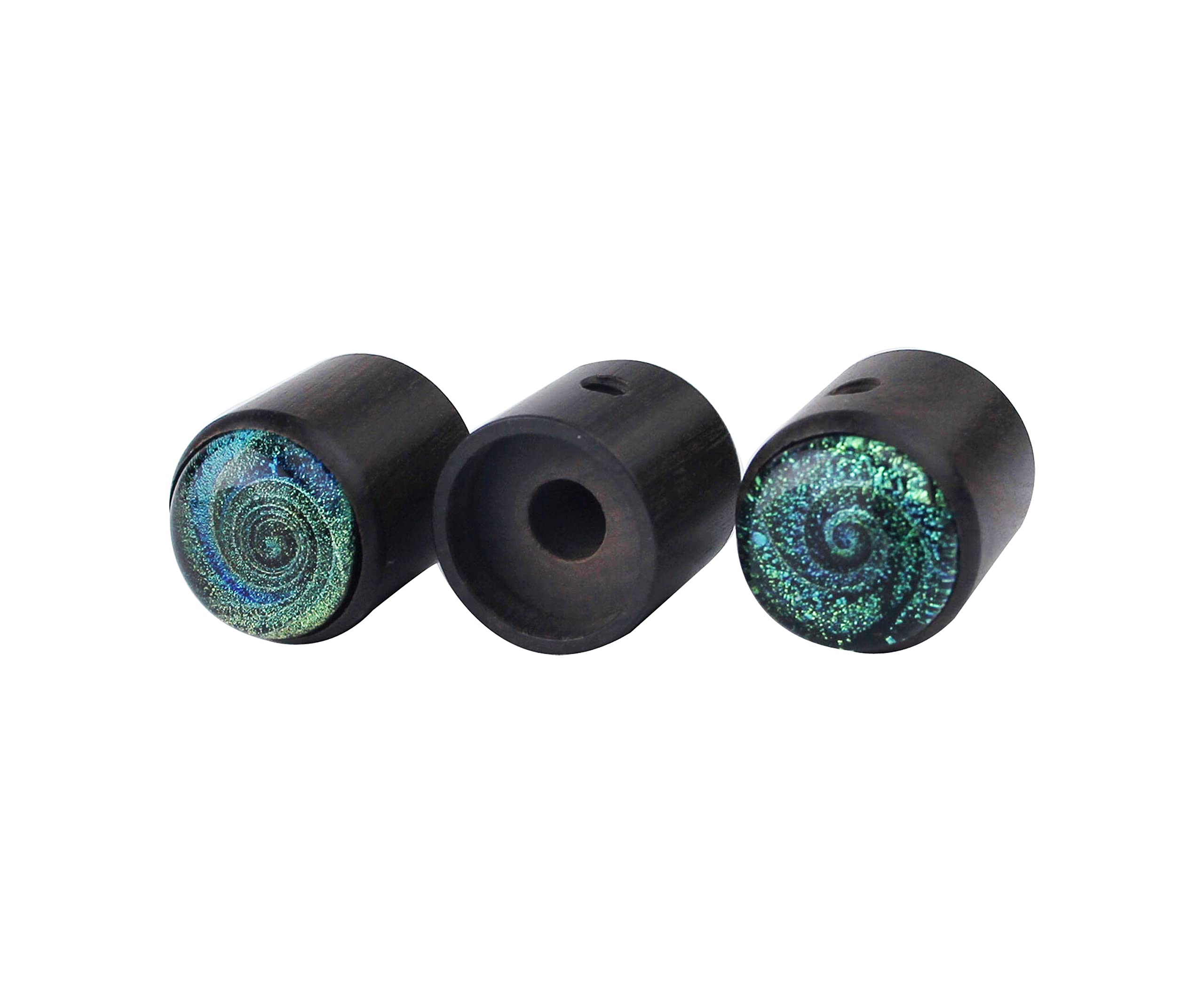 Guyker Guitar Knobs with 6mm Dia. Shaft Pots - Glass Top Ebony Tone and Volume Control Potentiometer Knob Replacement for Precision Electric Guitar or Bass (3 Piece) - Image 2