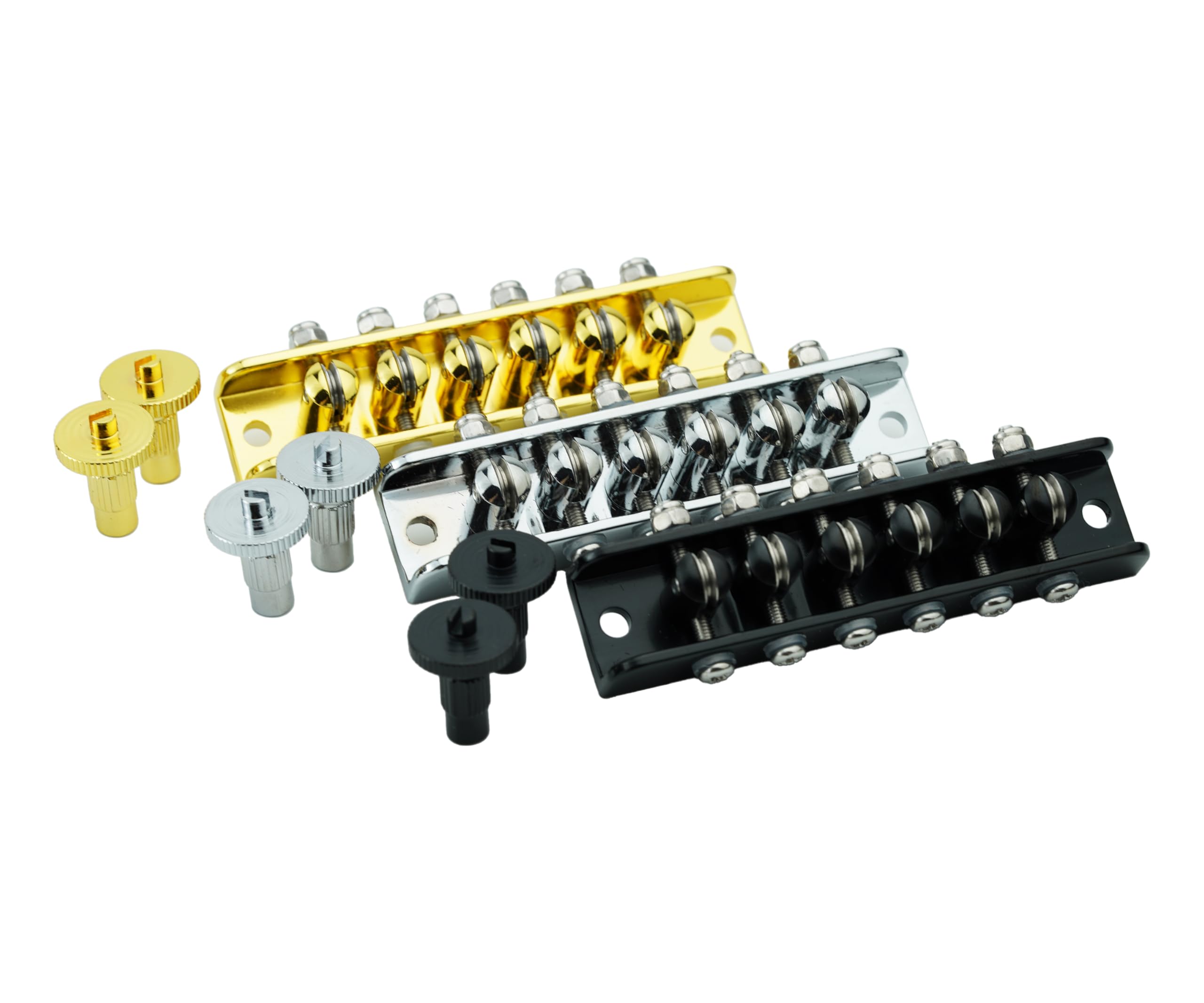 Guyker Guitar Roller Bridge String Spacing 10.5mm, Mosrite Style Bridge with Studs Replacement Part Compatible with 6 String Les Paul LP Electric Guitar (GM018B, Gold) - Image 5