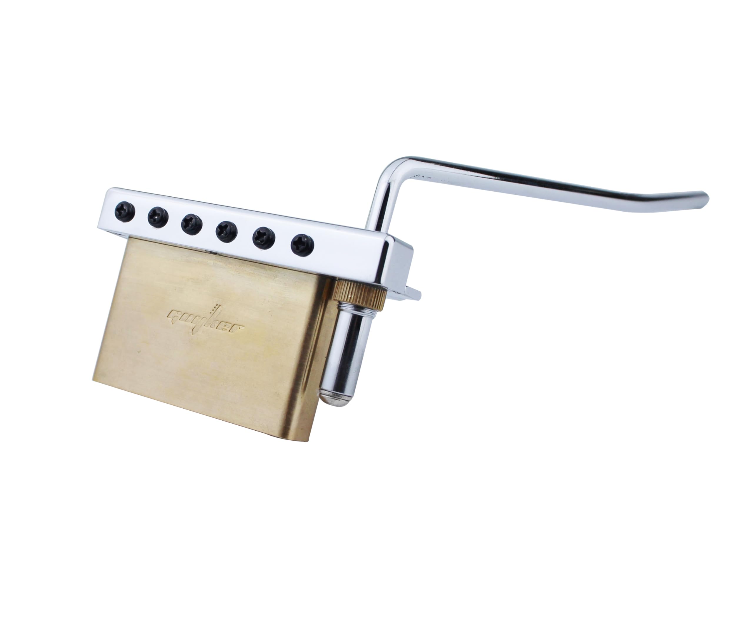 Guyker Guitar Tremolo Bridge String Spacing 10.8MM with Brass Saddle and Brass Block & Spring and Claw, Pop-In Vibrato Bar, Complete Install Kit, GG1009A Chrome - Image 4