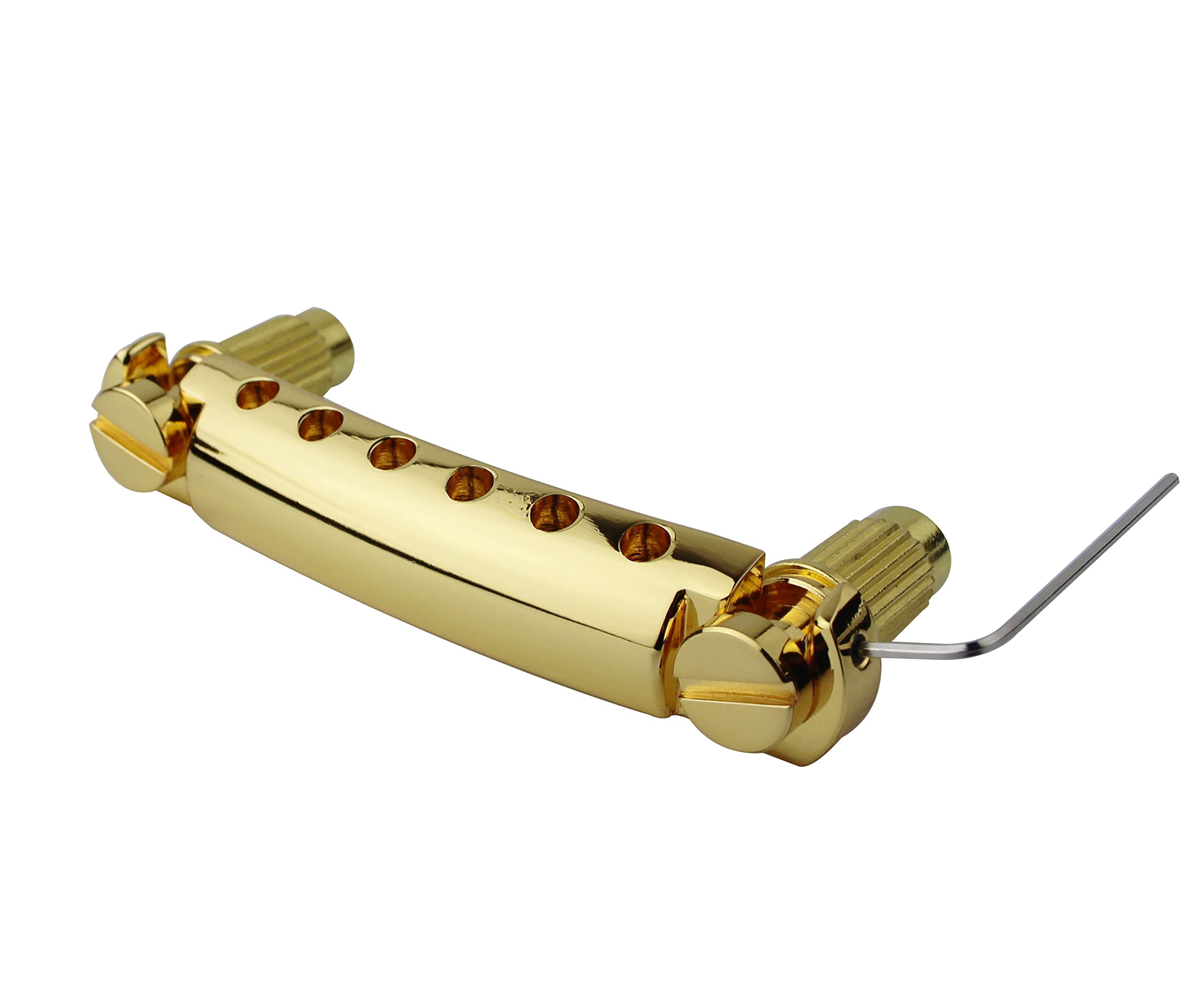 Guyker Guitar Tune-O-Matic Tailpiece Stop Bar with Studs - Bridges Parts Replacement for LP SG Style 6 String Electric Guitar (GS001, gold) - Image 2