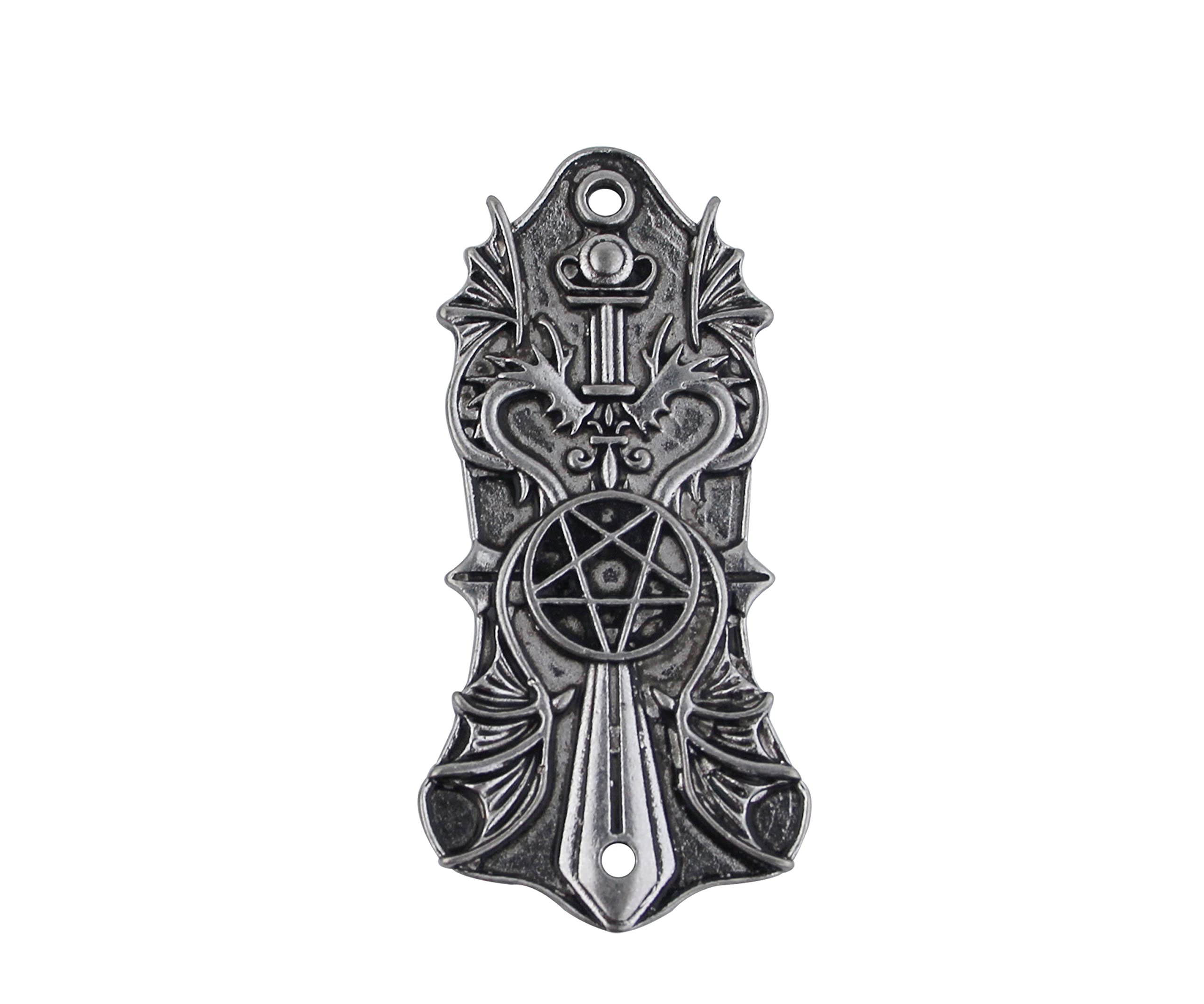 Guyker Metal Guitar Truss Rod Cover, Guitar Head Cover 2 Holes Replacement Part, Ancient Silver - Image 3
