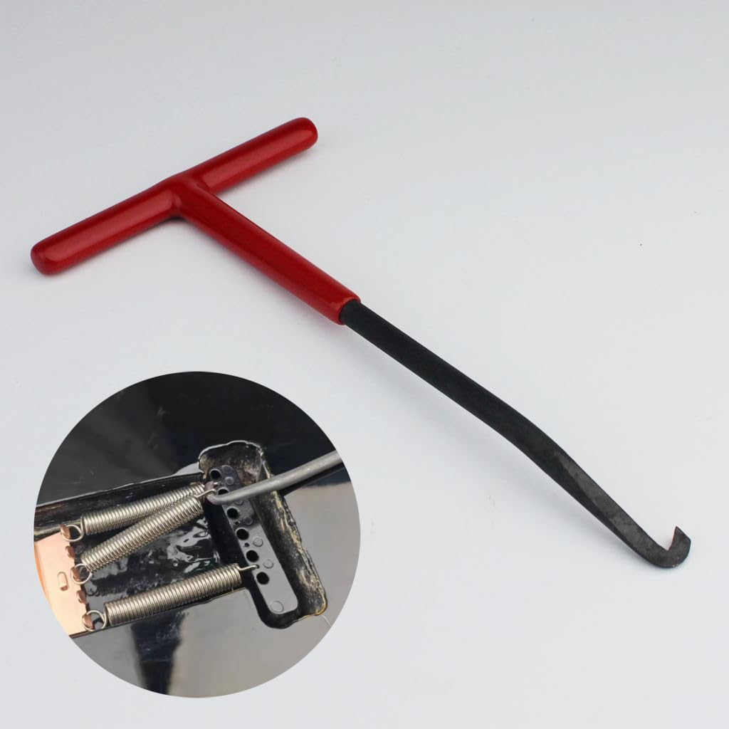 Guyker Spring Puller Removal Tool for Guitar Vibrator Tremolo System Bridge, T Handle Spring Hooks Luthier Maintenance Tool (1 Piece, Red with Black) - Image 8